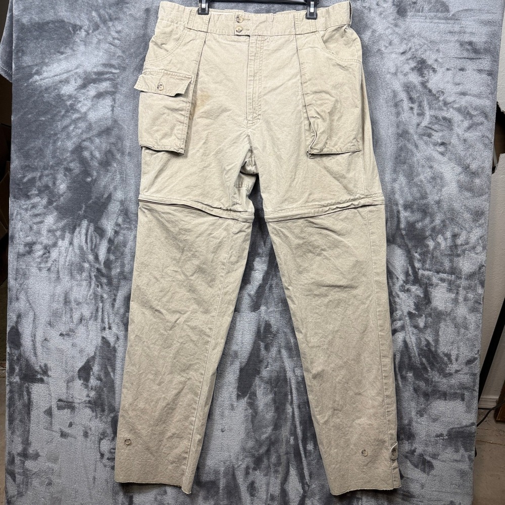Banana Republic Convertible Cargo Pants Mens 40 Tan Vintage Safari Hiking Cotton